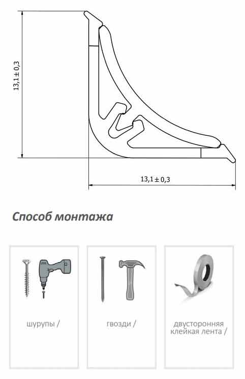 Мини плинтус корнер для столешниц